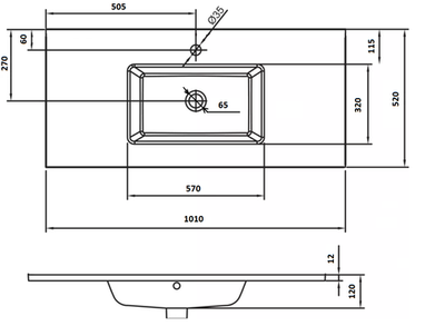 Раковина-столешница моноблок стекло 100 см Armadi Art 852-100-CP neoart