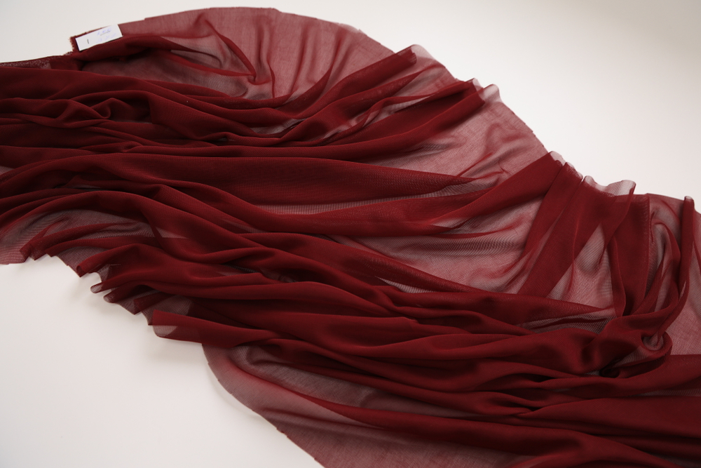 Сетка трикотаж бордовая