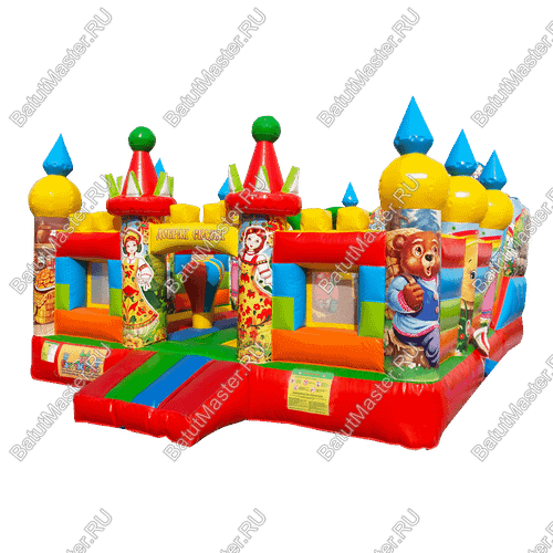 Надувной батут-горка "Русские сказки", 6x5x2.8 м