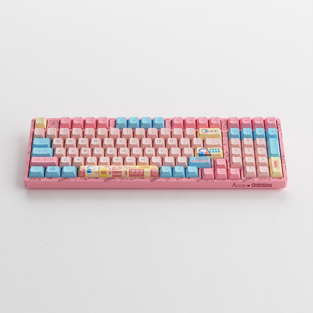 AKKO 3098B Doraemon Macaron  3 Modes RGB Hot Swap  Akko CS Jelly blue Switch,Cherry profile keycap