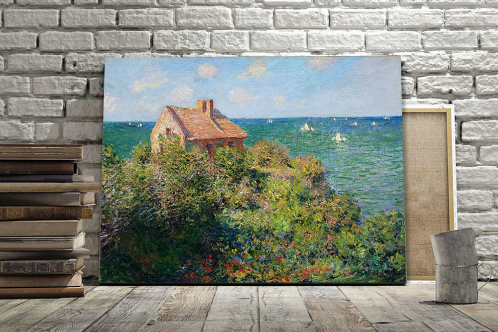 Картина для интерьера Дом рыбака в Варенгвиле, Клод Моне, в интерьере