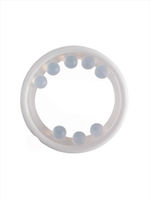 Эрекционное кольцо со стимулирующими шариками сверху и снизу (Цвет: белый)