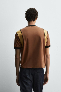 ZARA HARRY LAMBERT X DISNEY ФУТБОЛКА С КОНТРАСТНОЙ НАДПИСЬЮ, КОРИЧНЕВЫЙ