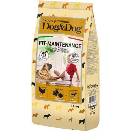 Сухой корм Dog&Dog Expert Premium Fit-Maintenance с курицей для взрослых собак контроль веса 14 кг