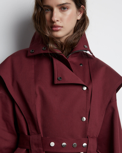 Тренч на молнии из хлопка Берберри бордо