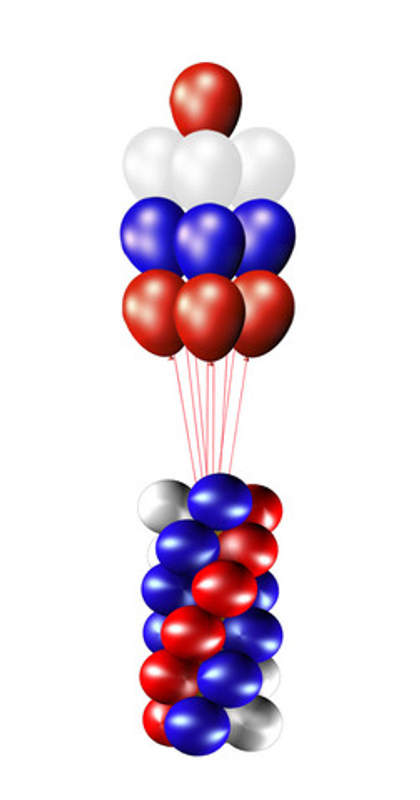 Букет из 10 шаров на стойке 1м.