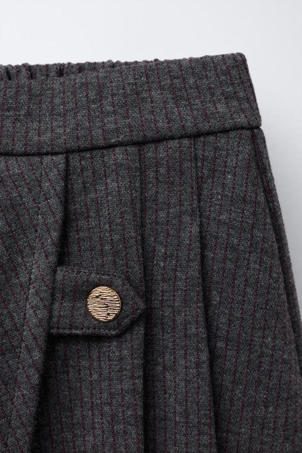 ZARA ЮБКА-ШОРТЫ В ПОЛОСКУ, СЕРЫЙ