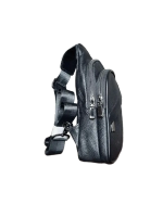 Сумка нагрудная из натуральной кожи QOZA, чёрная