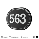 Номерок на дверь квартиры 563, для кабинета, офиса, шильдик 9 х 7 см, черный, Айдентика Технолоджи