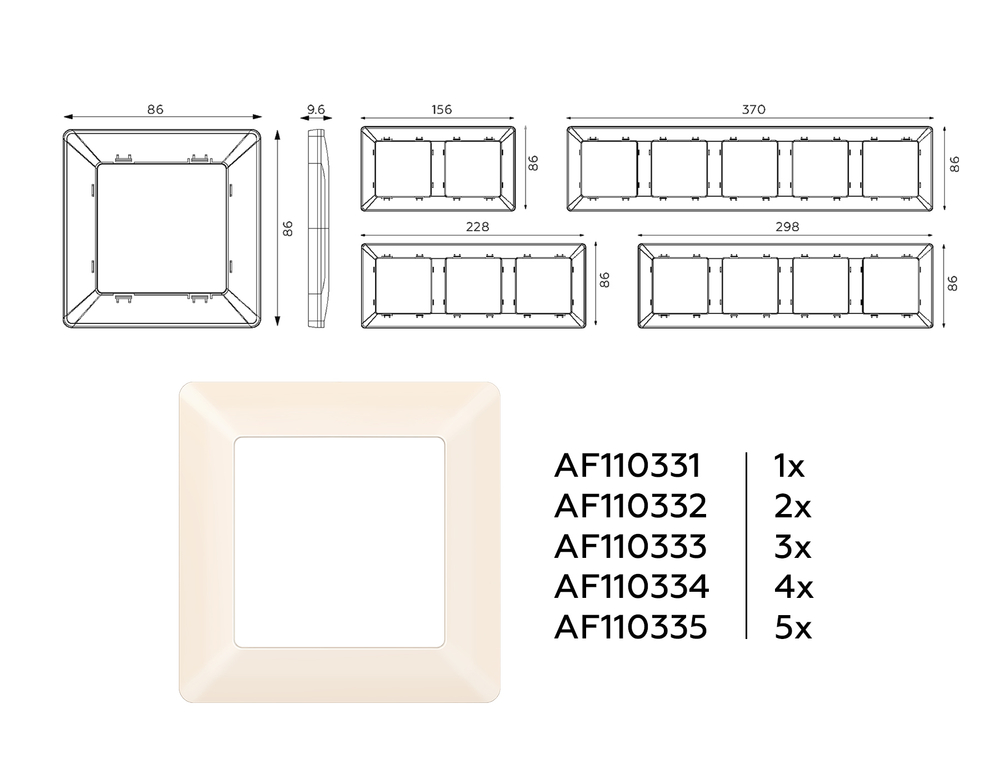 AF110331 Рамка ALFA Line (Бежевый матовый) 1-ая