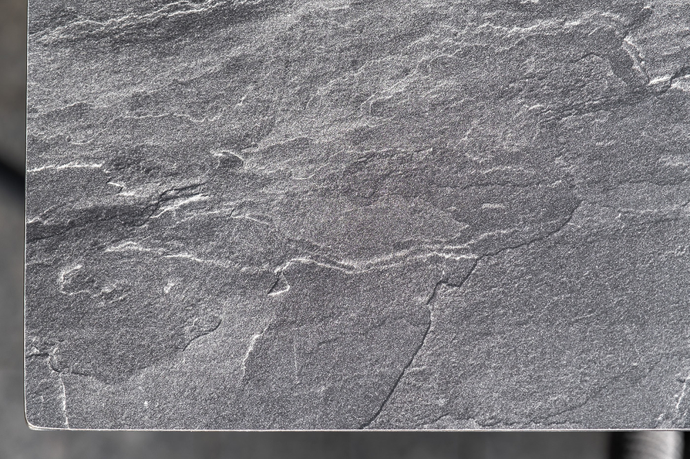 "Венето" обеденная группа на 6 персон со стульями "Милан", каркас темно-серый, роуп темно-серый