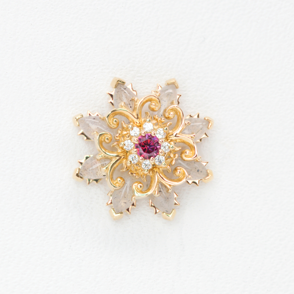 Flores jewel tops with natural stone