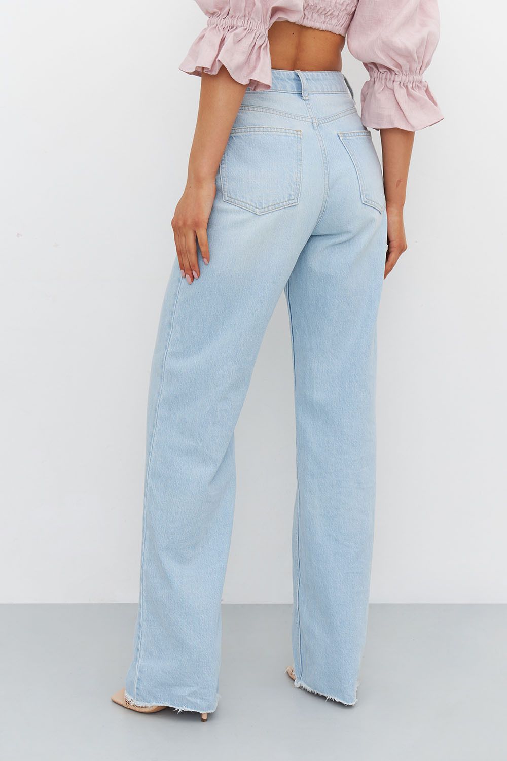 Джинсы Wide Leg голубого цвета