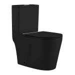 Унитаз моноблок SantiLine SL-5029MB слив торнадо, безободковый, с бачком, с крышкой микролифт, черный матовый