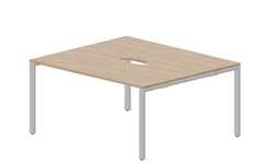 Составной стол Strike на 2 рабочих места 1580х1366х750мм (2 эргономичных выреза)