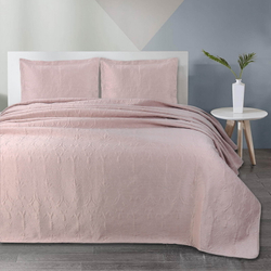 Покрывало 240x260 и 2 наволочки 50х70 Sofi De MarkO Арабеска светло-розовое