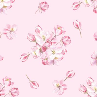 Яблоневый цвет на нежно-розовом