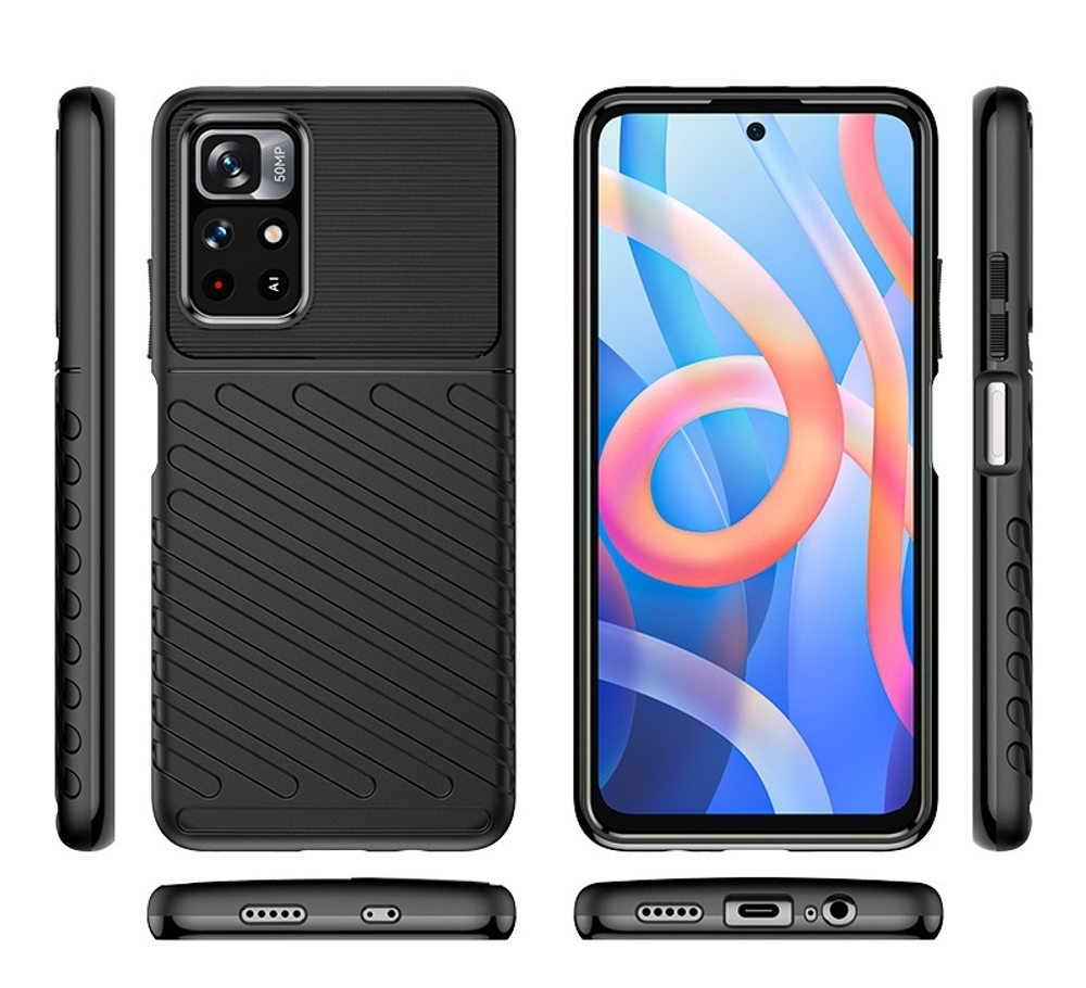 Чехол защитный для смартфона Xiaomi Redmi Note 11 Pro и  Redmi Note 11 Pro+ с текстурным рисунком, серии Onyx от Caseport