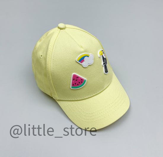 Кепка текстильная с нашивками, Светло-желтая