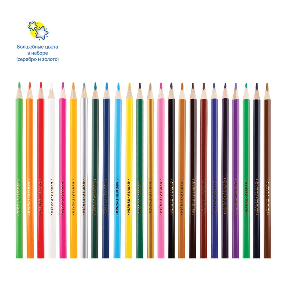 Карандаши цветные Мульти-Пульти "Енот в космосе", 24цв., трехгран., заточен., европодвес