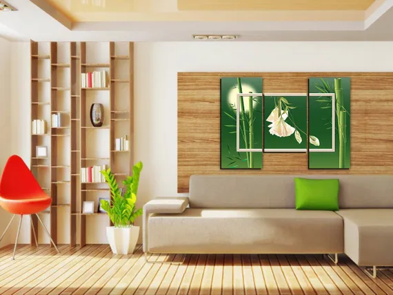 Модульная картина "Бамбук триптих"