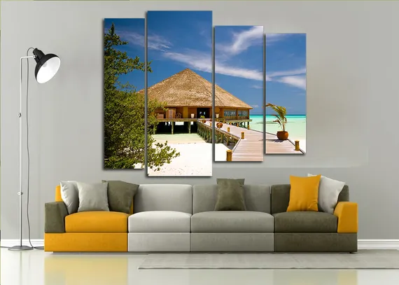 Модульная картина "Пляжный домик"