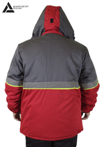 Куртка зимняя мужская «СЕВЕРНАЯ ШИРОТА» цв.серый/красный БОЛЬШОЙ РАЗМЕР