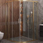 Душевой уголок Cezares Molveno 110x120 RH-22-120/110-C-BORO-IV стекло прозрачное/профиль золото брашированное