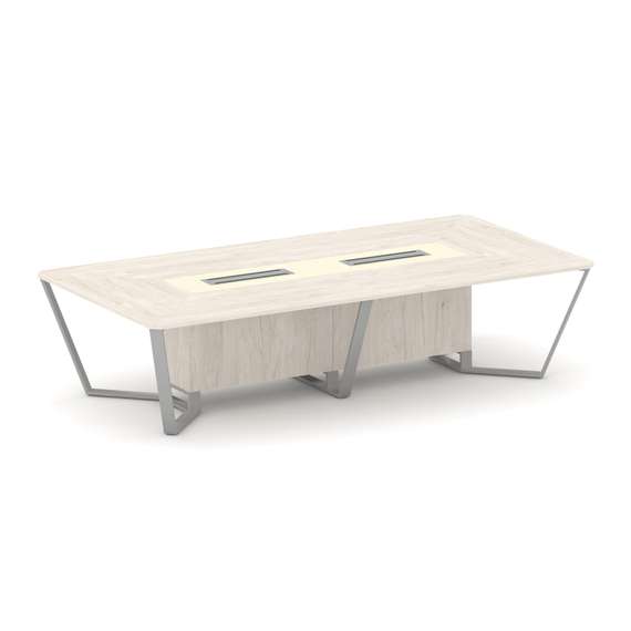 Steel Meet Стол переговорный прямоугольный KMK-PR.B.SP-12 Денвер Светлый/Ваниль Глянец/Металл Серый