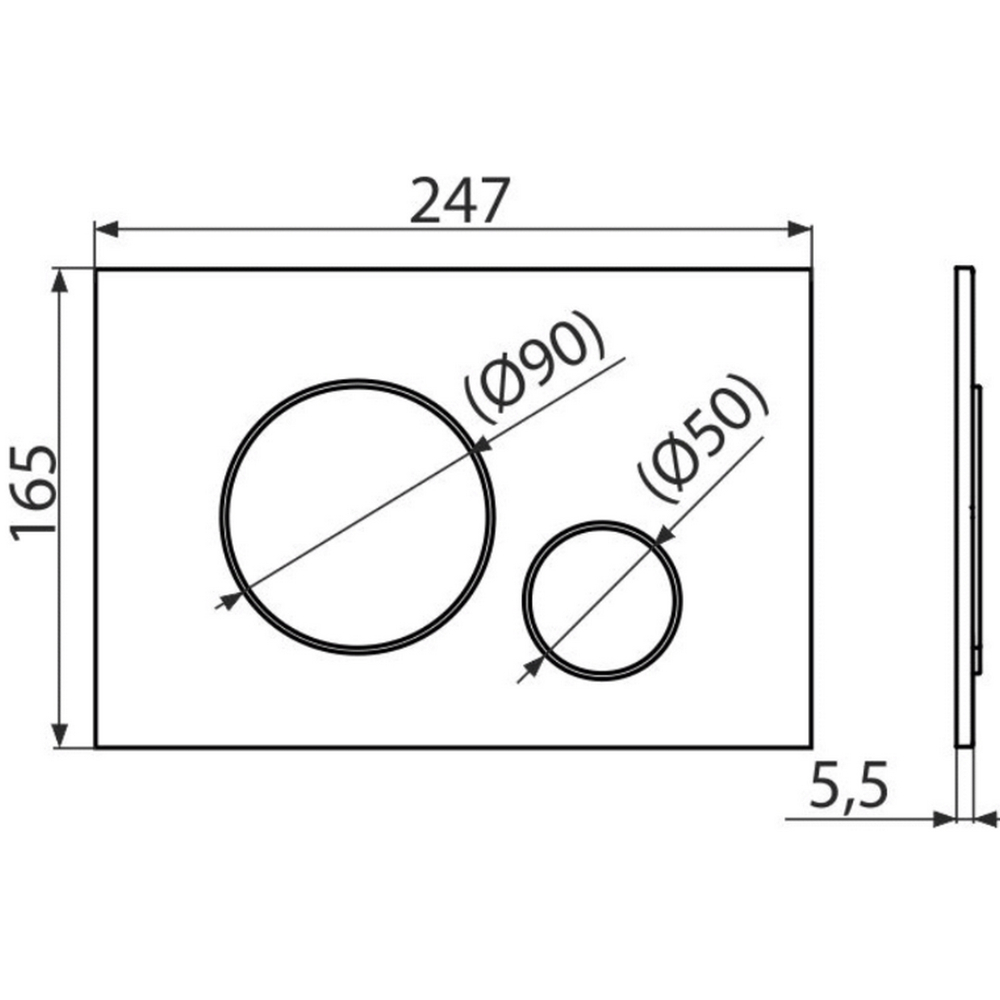 Кнопка для инсталляции ALCAPLAST/Alcadrain М678 круг, ЧЕРНАЯ матовая