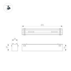 Светильник MAG-VIBE-FLAT-L293-12W Warm3000 (BK, 100 deg, 48V) (Arlight, IP20 Металл, 5 лет) 044432