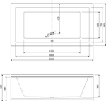 Акриловая ванна 200x90 см Cezares PLANE-200-90-49-W37
