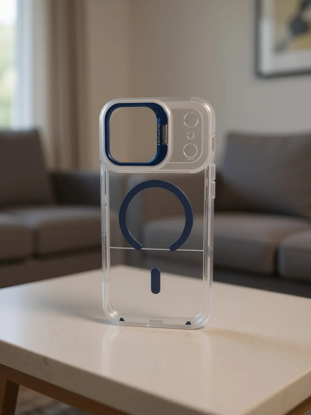 Прозрачный чехол Crystal Stand Case для iPhone 17 Pro Max