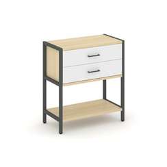 Shelf System Односекционный стеллаж двухярусный с ящиками SN.STM-212 Акация Лорка/Белый/Металл Антра