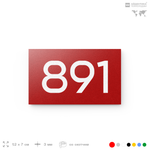 Номер на дверь 891, табличка на дверь для офиса, квартиры, кабинета, аудитории, склада, красная 120х70 мм, Айдентика Технолоджи
