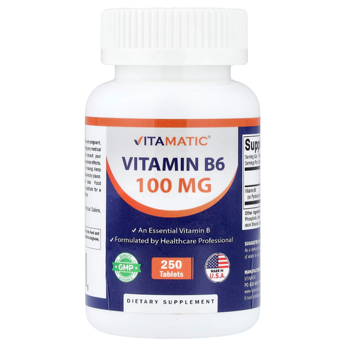 Vitamatic, Витамин B6, 100 мг, 250 таблеток