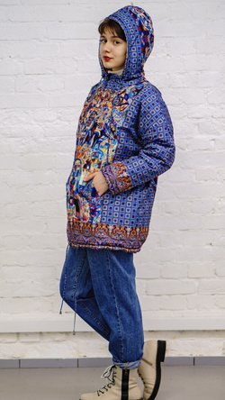 Двусторонняя куртка "Нарвские ворота", по мотивам картины «Нарвские ворота» художника Филонова