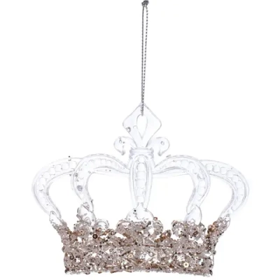 Подвеска «Королевская корона» 10*12 см, Белый/Золотой блеск