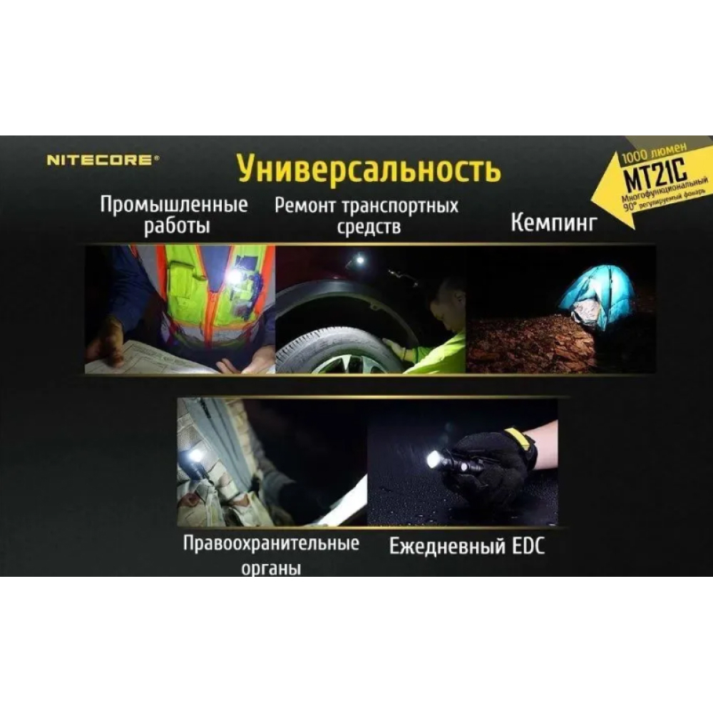 Фонарь Nitecore TM21С 1000 люмен поворотный корпус