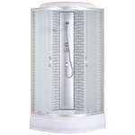 Душевая кабина Loranto 80х80х215 поддон 25см, белый кирпичный узор, матовое стекло 4мм, профиль хром (CS-6680-25FW)