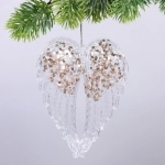 Подвеска «Изящные крылья» 14,5*11,5 см, Белый/Золотой блеск