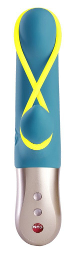 Бирюзовый мини-вибратор Amorino с силиконовой петлёй - 17,7 см. (Цвет: бирюзовый)