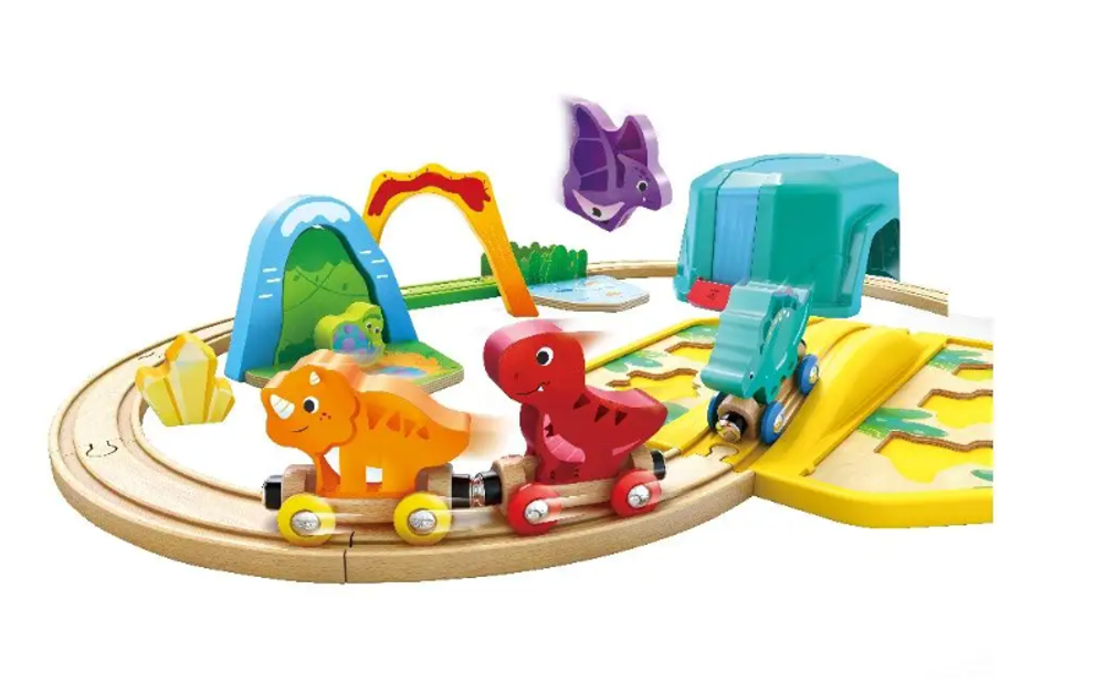 Детская игрушка "Железная дорога динозаврики " в контейнере