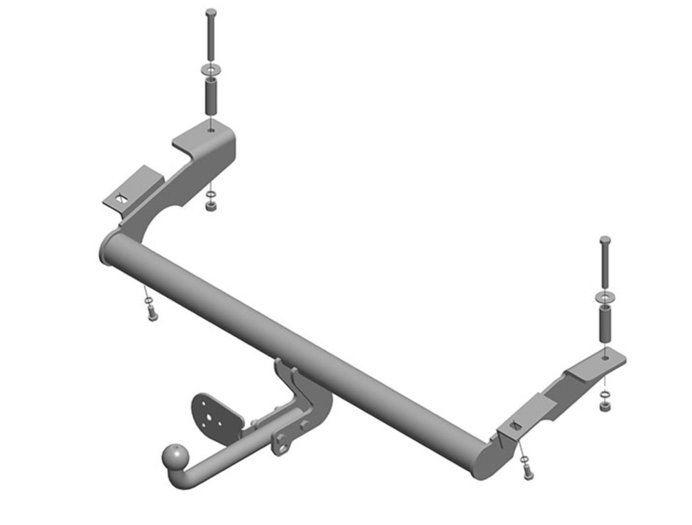 Фаркоп для Chevrolet Niva 2123 (оборудованные ГБО) 2002-2020, Lada Niva 2020-2021, Lada Niva Travel 2021- Тип шара: A. Нагрузки: 1250/75 кг, VAZ-33