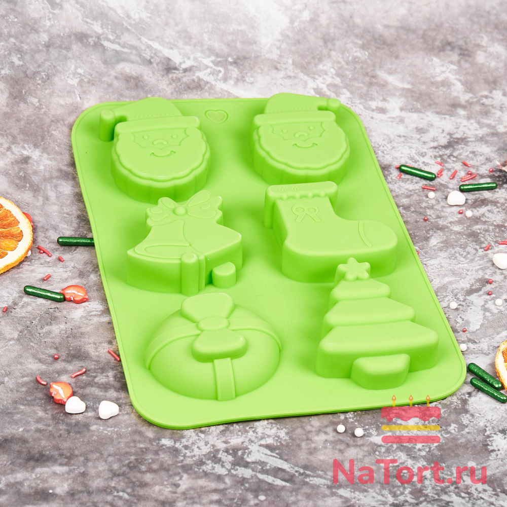 Форма силиконовая «Новогодняя ночь» 6 ячеек