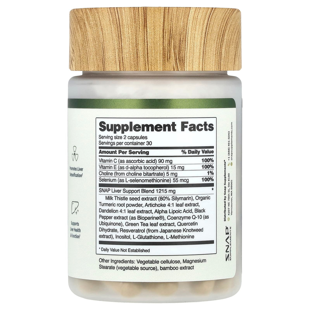 Snap Supplements, Здоровье печени и детоксикация, 60 капсул