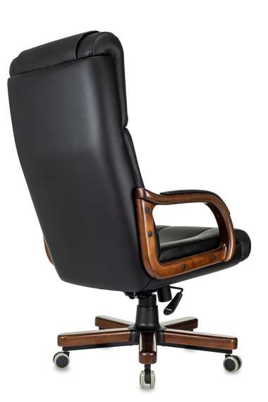 Кресло руководителя Бюрократ T-9933Walnut черный эко.кожа крестов. металл/дерево