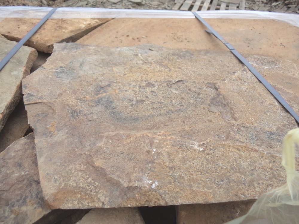 Песчаник плитняк Каштан образец природного камня