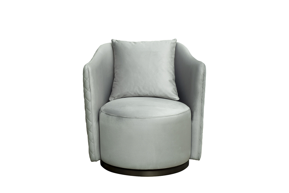 Кресло Garda Decor Верона (Verona) вращающееся, велюр мятный Colt025-MINT, бронза 70*77*80 см