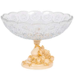 Фруктовница-конфетница Орхидея Лелия со стеклянной чашей 7373 Айвори